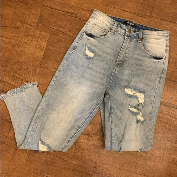 American Bazi high rise distressed jeans - Picture 1 of 7